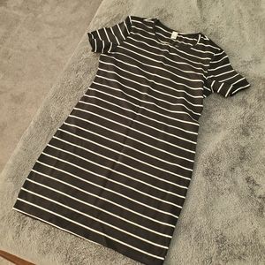 Casual Short Sleeve Striped Bodycon T-Shirt Dress